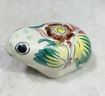 Mexican Folk Art Frog Toad Figurine Pottery Ceramic Tonala Style Statue • $18.39