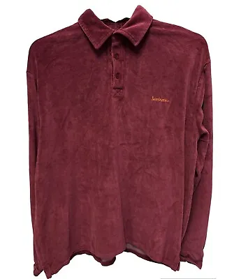 Iets Frans Urban Outfitters Suede Polo Shirt Long Sleeves Unisex Size M • £11.99