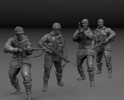 British Airborne   Full Set 120mm Soldiers 1/16th Resin Printed • £50