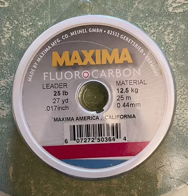 Maxima Fluorocarbon 25lb Leader Spool Clear • $12.99