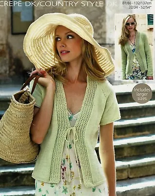 2124 Ladies DK Lacy Cardigan Vintage Knitting Pattern 32-54  COPY • £3.49