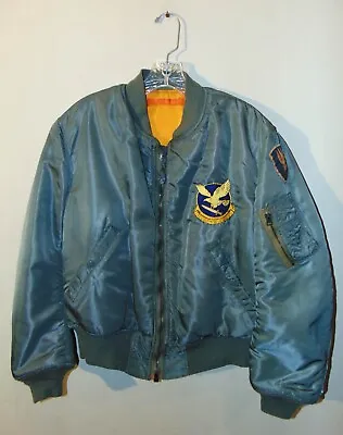 Vietnam 1969 Dtd Alpha MA-1 Flight Jacket Size Med. Patches 17th Aviation BDE • $395