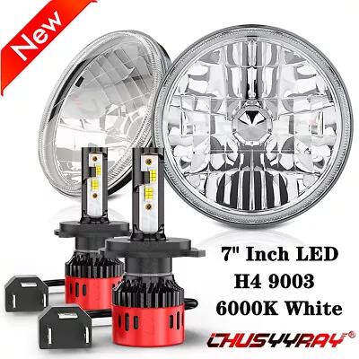 Pair DOT 7  Inch LED Headlights Hi/Lo Lamp For Chevrolet C10 C20 Pickup K10 K20 • $129.99