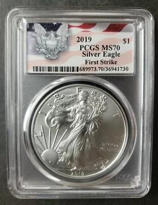 2019 $1 American Silver Eagle Dollar PCGS MS70 • $29.05