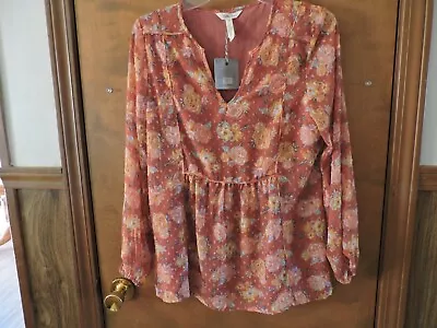 NWT Matilda Jane Girls Size M Long Sleeve Lined  Blouse Tweenie  Flora • $24.40