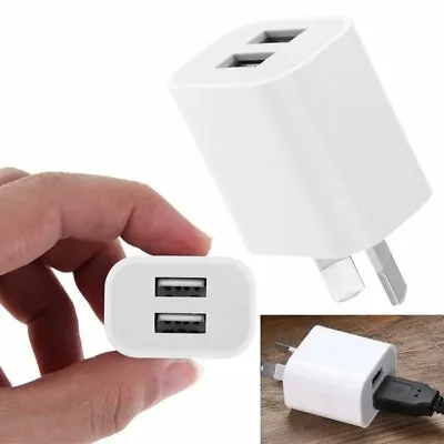 $14.98 • Buy 2A Dual USB Fast Charger Double USB 5V USB Power Adapter AU Plug For Phone IPad