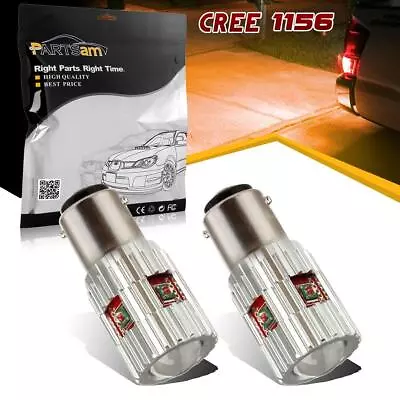 Canbus 1156 7506 Amber 25W CREE LED Projector Lens Rear Turn Signal Light Bulb • $34.63