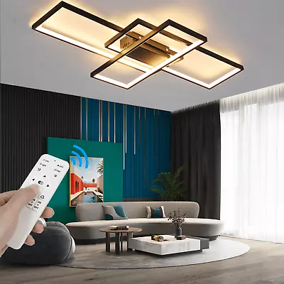 Pendant Lamp Ceiling Frame Lights Room Chandelier Living Light Black Modern LED • £59.35