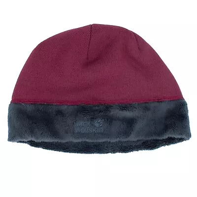 Jack Wolfskin Lakeland Cap Beanie Women's Winter Hat Fleece Red 1907911-2740 • £13.74