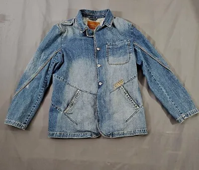 Vtg 90s Y2k Marithe' Francois Girbaud Embroidered Denim Hip Hop Jacket Size XL  • $99.88