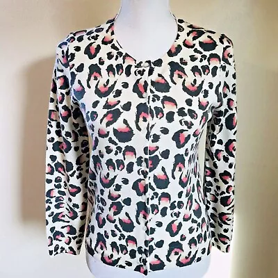 J Crew Factory 31780 Merino Wool Animal Print Cardigan Size S • $22