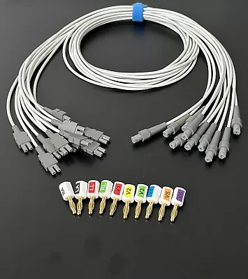 GE Mac 5000 ECG Leadwire Set Of 10 W/ Banana Adapters - Ships Same Day • $80