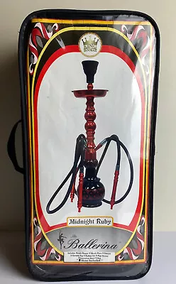 King Hookah 28  The Ballerina Midnight Ruby 3 Hose Glass Base • £47.51