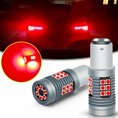 2x 1157 Car LED Strobe Flashing Blinking Brake Tail Light Bulb Red Accessories • $20.53