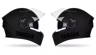 2x Yamaha R1 R2 R3 Motorcycle Helmet Sticker Decal 150mm BLACK • $11.50