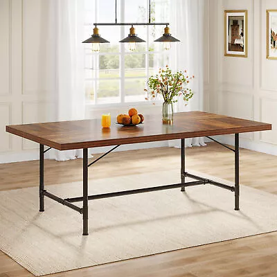 71  Rustic Wood Dining Table With Metal Legs Large Rectangle Kitchen Table • $181.98