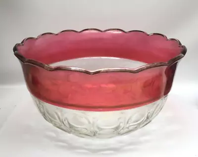 Indiana Glass Lexington Ruby Cranberry Flash Punch Bowl Kings Crown • $25