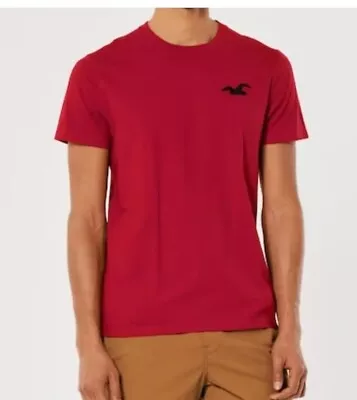 Hollister Men's T-Shirt Red Bold Logo Icon CrewNeck Tee  Size M NEW • $19.90