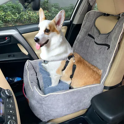 Dog Car Seat Pet Dog Cat Travel Car Bed Soft Cushion Mat W/ Storage Pocket &Clip • $42.93