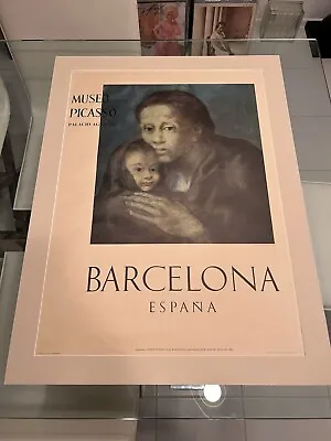 1966 Picasso Museum Exhibition Poster Mother + Child Barcelona Vintage Original • $49