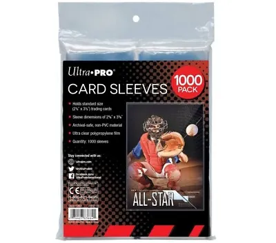 1000 Ultra PRO Soft Penny Sleeves Standard Card Protectors 67mm X 94mm 8x 125ct • $23.50