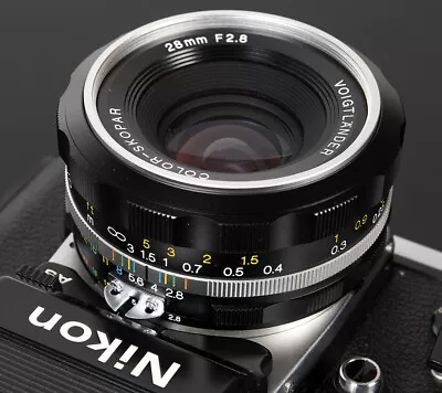 New VOIGTLANDER USA 28mm F2.8 SL IIS COLOR SKOPAR Nikon SILVER RIM FREE NEXT DAY • $699