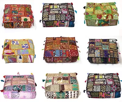 Indian Handmade Cotton Patchwork Floor Cushion Cover Meditation Floor Pillow • $29.99