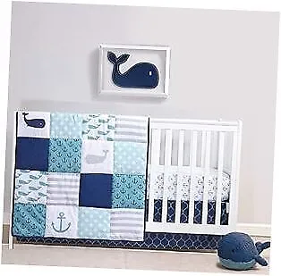  Nautical Crib Bedding Set For Baby Boys Or Girls - 3 Piece Unisex Nursery Set  • $66.06