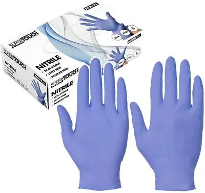 Nitrile Gloves Blue Medical Surgical Disposable Latex And Powder Free Box 100 • £6.22