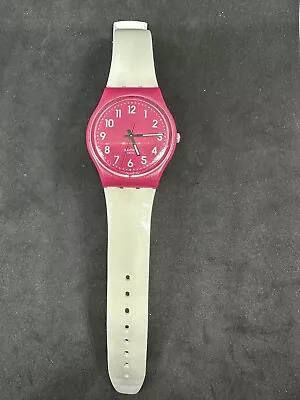 Swatch Swiss Watch Vintage Hot Pink With White Band  • $15