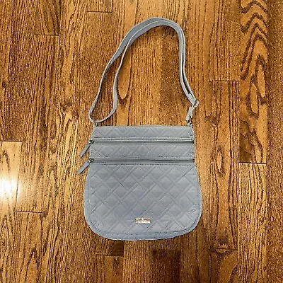 Vera Bradley Microfiber Solid Carbon Gray Quilted  Purse Bag Crossbody Mint • $30
