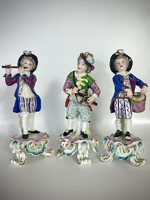 Antique Derby Porcelain Figurines Beggars Band Musicians Hurdy Gurdy Drums Flute • $292.47