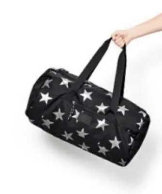 PINK Victoria's Secret Duffle Bag Black With Silver Stars • $22