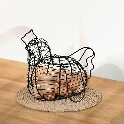 Metal Chicken Egg Basket Wire Fruit Egg Basket For Dining Table Home Kitchen • £13.38