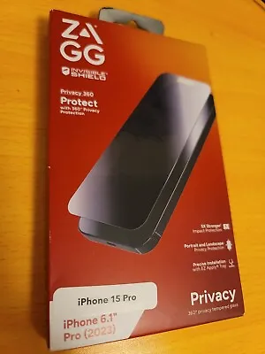 ZAGG InvisibleShield Privacy 360 Glass Screen Protector Apple IPhone 15 Pro 6.1  • $21.95