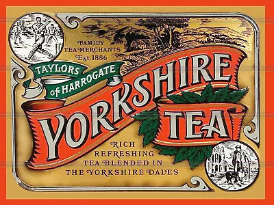 Yorkshire Tea Theme Retro Style Metal Tin Sign/plaque • £4.25