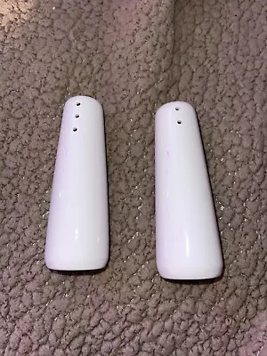 Vintage Mid Century Modern Salt And Pepper Shakers White Tall • $16.13