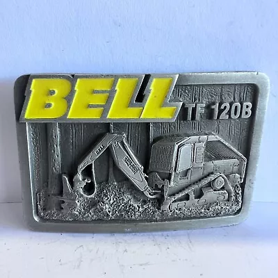 Vintage Belt Buckle Bell TF120B Heavy Machinery Mining With Yellow Detail • $30