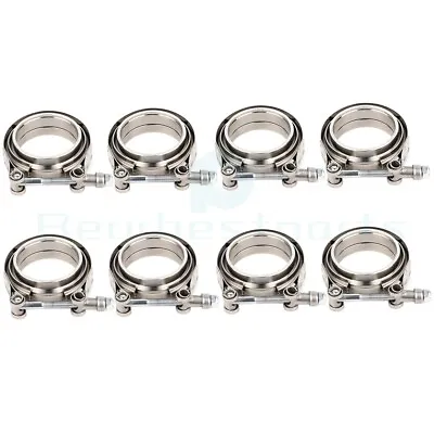 8 X 2.5  Universal Zinc Plated Iron V-Band Turbo Pipe Exhaust Flange Clamp • $68.32