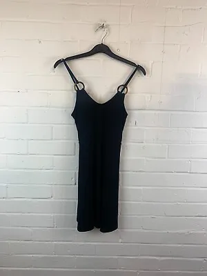 £3.79 • Buy Topshop Petite Ladies Black Ribbed Cami Strap A-Line Dress Size UK 6 #RS