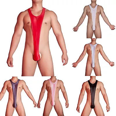 Men Underwear One-piece Mankini Wrestling Lingerie Sexy Backless Convex Fancy • $6.36