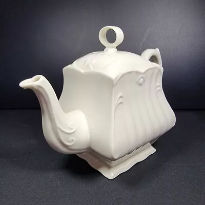 Peppertree Tabletops Vintage Porcelain Solid White Design Tea Ware Teapot • $30