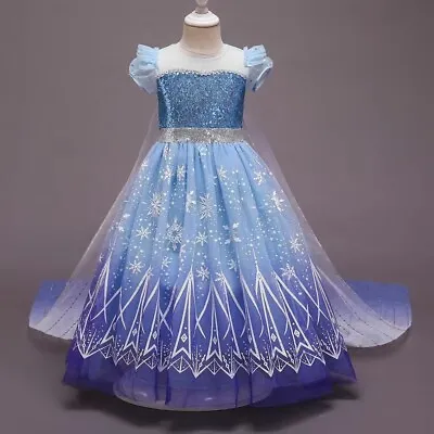 $34.93 • Buy 2019 New Release Girls Frozen 2 Elsa Costume Party Birthday Dress Size 2-10Yrs