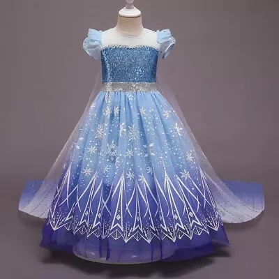 $11.66 • Buy 2019 New Release Girls Frozen 2 Elsa Costume Party Birthday Dress Size 2-10Yrs