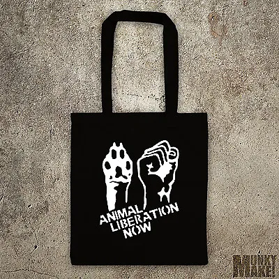 £10 • Buy New ANIMAL LIBERATION NOW Tote Bag Different Colours Protest Animal Rights Vegan