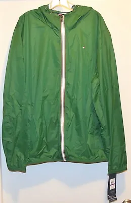 NWT XXL Tommy Hilfiger Breathable Water Resist Packable Hood Windbreaker Jacket • $39.95