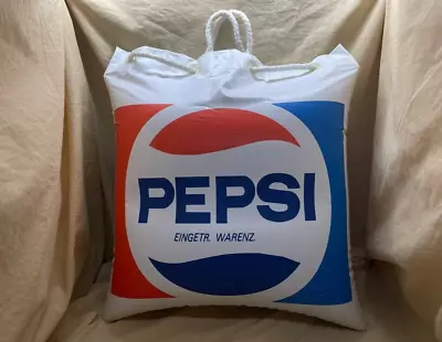 Vintage Inflatable Beach Pillow Bag Pepsi Soda Germany 1980s RARE Retro • $129.69