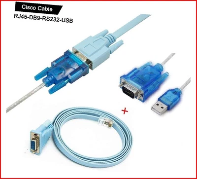£15.17 • Buy Cisco Console Cable Serial Cable Rj45 To DB9  RS232 To USB 2 In 1 For Cisco