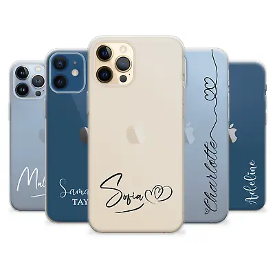 Personalised Case Phone Clear Cover Back For IPhone 15 14 13 12 11 Pro Max Plus • £3.99