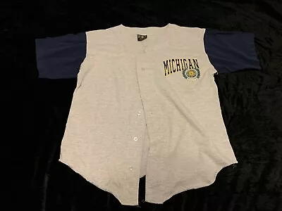 Mens Medium Michigan Wolverines Baseball Tshirt Jersey • $25